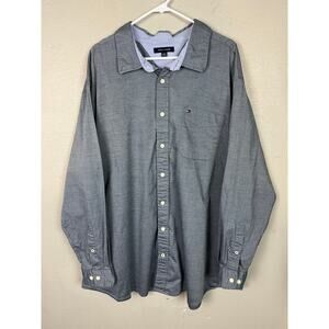 Tommy Hilfiger Men’s 3XL Gray Tweed Button-Up Dress Shirt